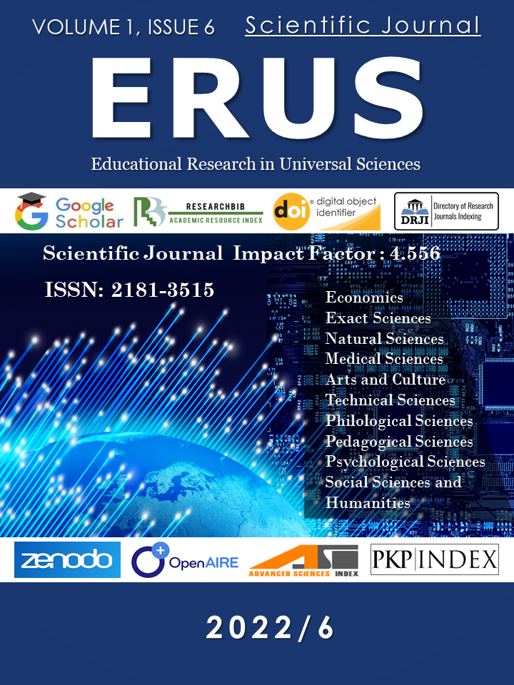 					View Vol. 1 No. 6 (2022): Educational Research in Universal Sciences (ERUS)
				