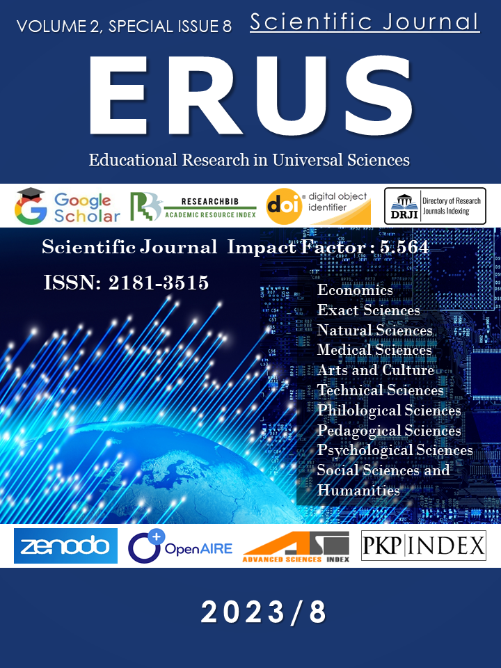 					View Vol. 2 No. 8 SPECIAL (2023):  Educational Research in Universal Sciences (ERUS)
				