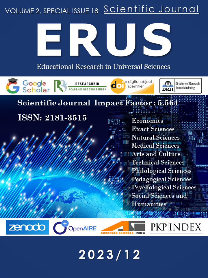 					View Vol. 2 No. 18 SPECIAL (2023): Educational Research in Universal Sciences (ERUS)
				