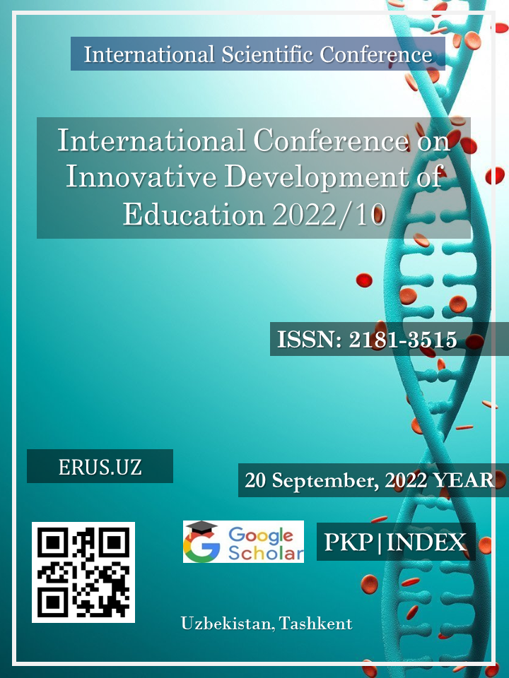 					View Vol. 1 No. 10 (2022): INTERNATIONAL CONFERENCE ON INNOVATIVE DEVELOPMENT OF EDUCATION2022/10
				